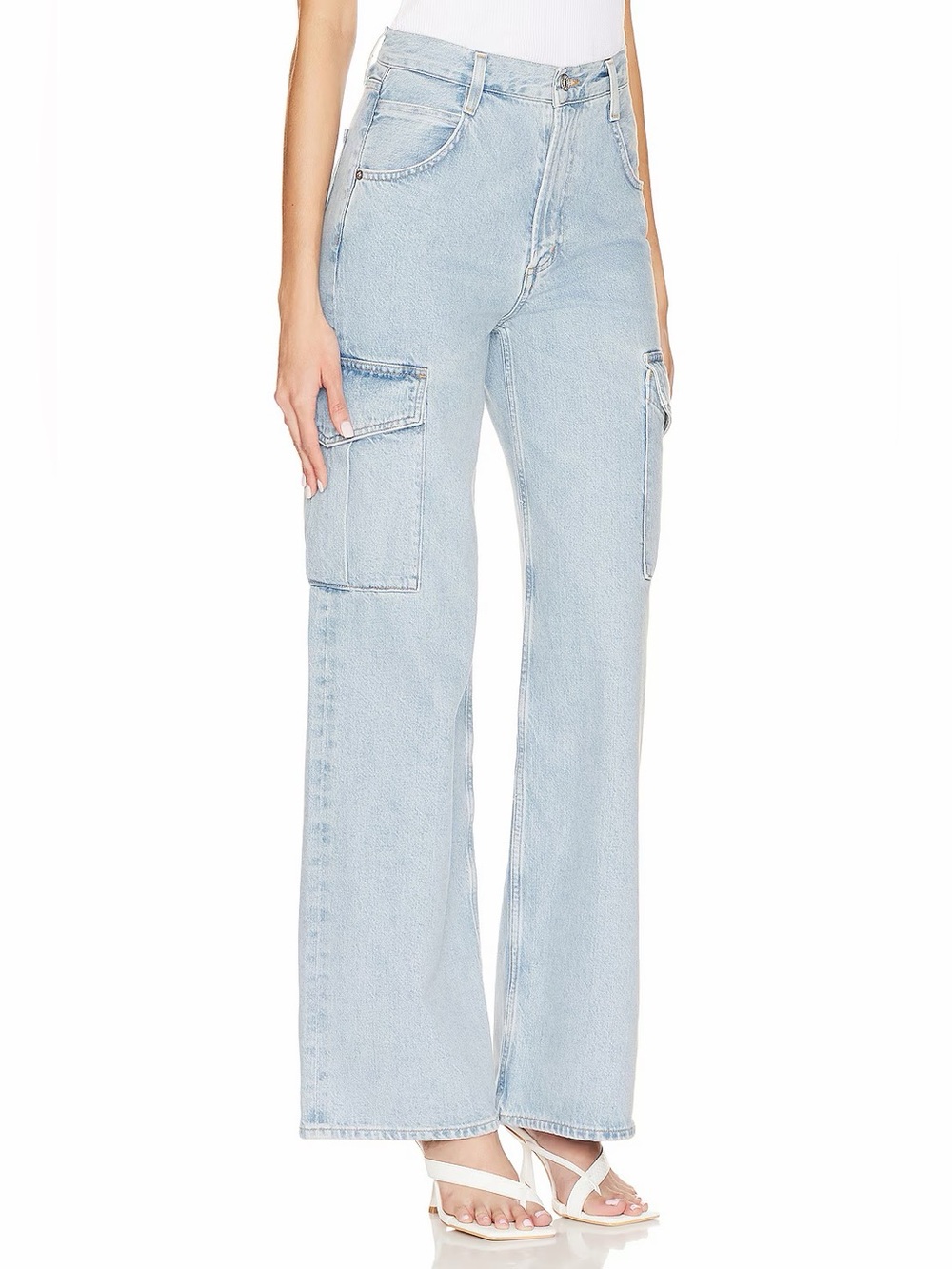 AGOLDE Minka Cargo Jeans in Realm Light Blue Size 26